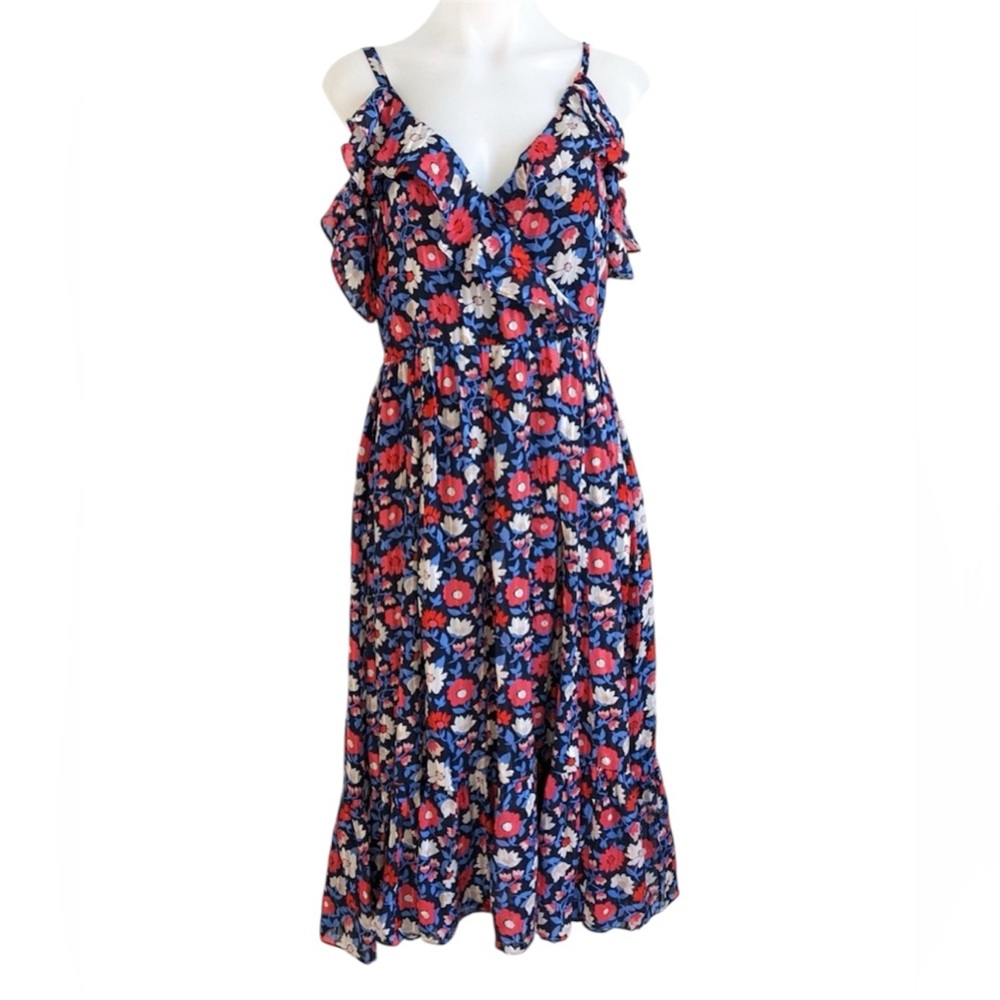 Kate Spade 100% Silk Floral Midi Dress Size 6